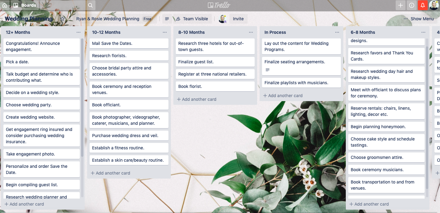 Trello screen shot