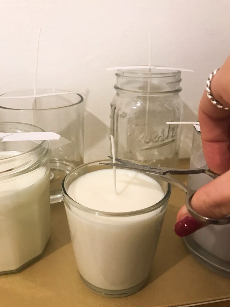 Cutting candle wick