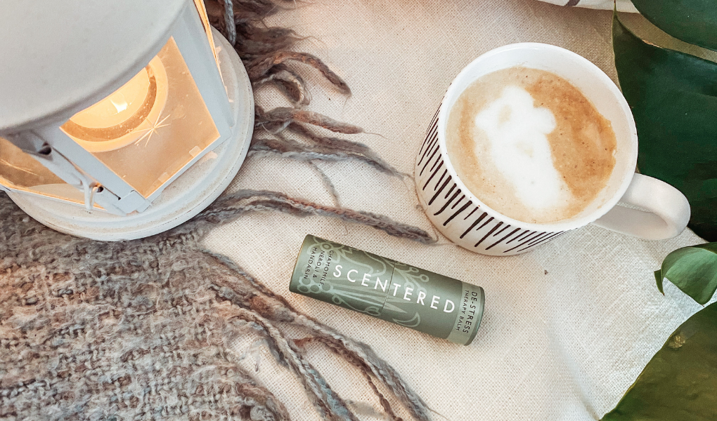 Scentered balm, coffee, and candle